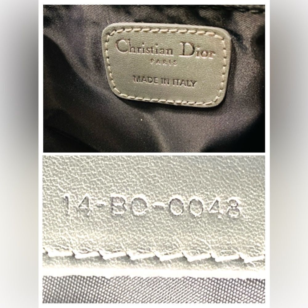 🛍️ Dior Lady Dior Quilted Large Satchel in Metallic Silver Vintage and Authentic - Picture 17 of 17